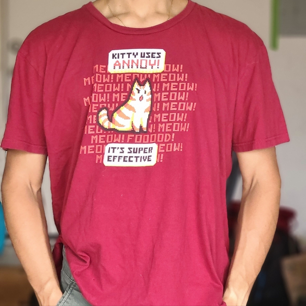 XL Cat RPG red T-shirt